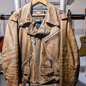 Harley-Davidson Shovelhead Brown Leather Jacket XL